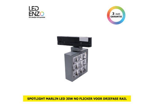 Rail Spot LED Driefase Marlin 30W No Flicker 