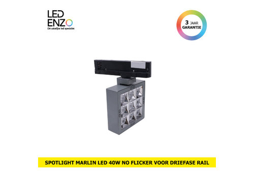 Rail Spot LED Driefase Marlin 40W No Flicker 