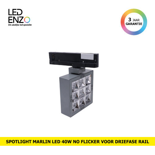 Rail Spot LED Driefase Marlin 40W No Flicker 