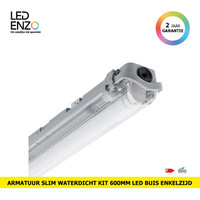 thumb-LED Armatuur Waterdicht Slim Kit met één 60cm LED-buis met enkelzijdige aansluiting 9W-1