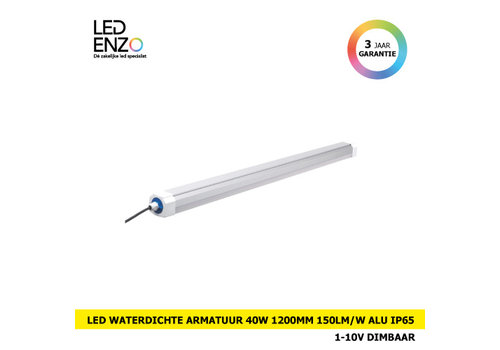 Waterdichte Armatuur LED 40W 1200mm 150lm/W Aluminium IP65 Dimbaar 1-10V 