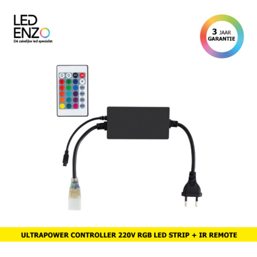 IR Afstandsbediening - UltraPower Controller voor 220V RGB  LED Strip + met 24 knoppen-1