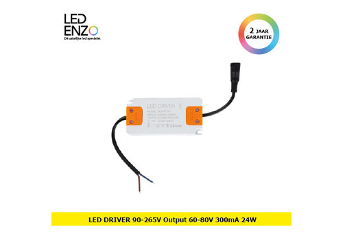 LED Driver 90-265V Uitgang 60-80V 300mA 24W 