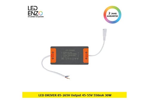 LED Driver 85-265V Uitgang 45-55V 550mA 30W 