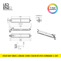 thumb-High Bay Industriële Linear 150W LUMILEDS IP65 150lm/W Dimbaar 1-10V-4