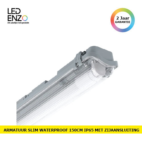 LED Armatuur Waterproof voor een 1500mm PC/PC LED Buis met een zijaansluiting 