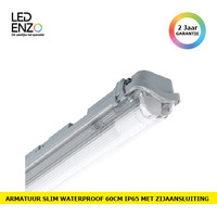 thumb-LED Armatuur Waterproof voor een 600mm PC/PC LED-buis met een zijaansluiting-1