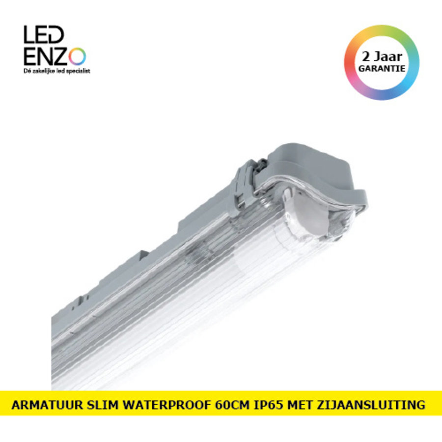 LED Armatuur Waterproof voor een 600mm PC/PC LED-buis met een zijaansluiting-1