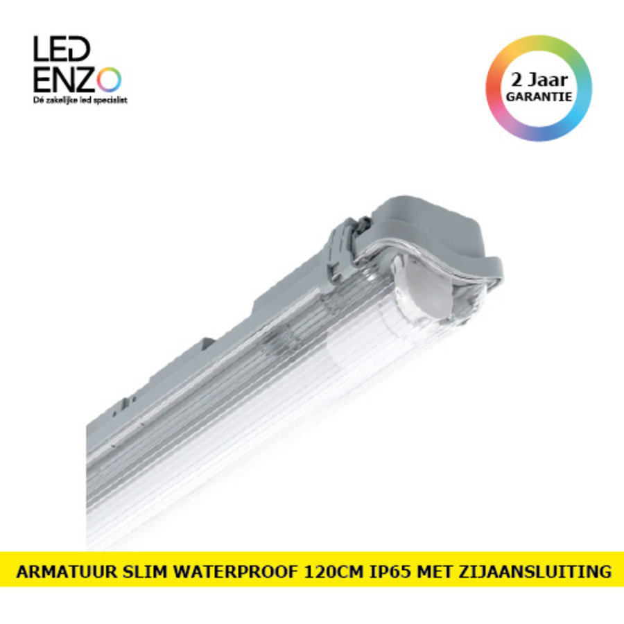 LED Armatuur Waterproof Slim voor een 120cm PC/PC LED buis met een zijaansluiting-1