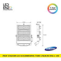 thumb-LED Stadion Schijnwerper PRO 750W 170lm/W IP66 SAMSUNG INVENTRONICS Dimbaar 1-10 V-5