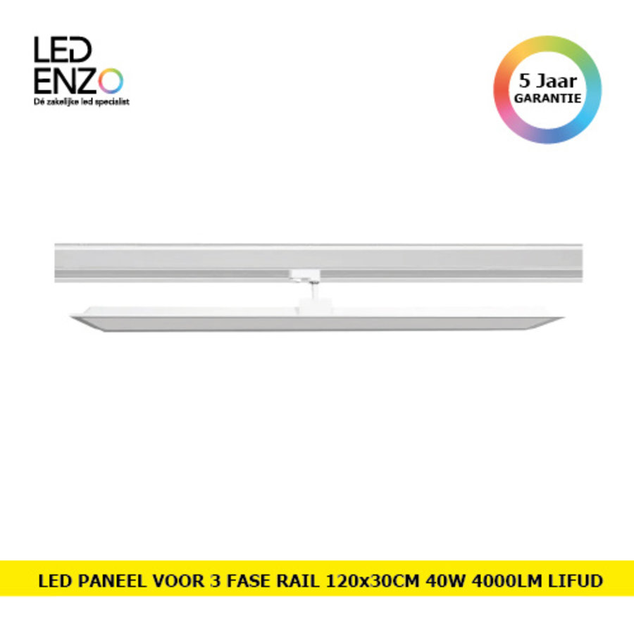 LED Paneel 120x30cm 40W 4000lm LIFUD voor 3 Fase Rail-1