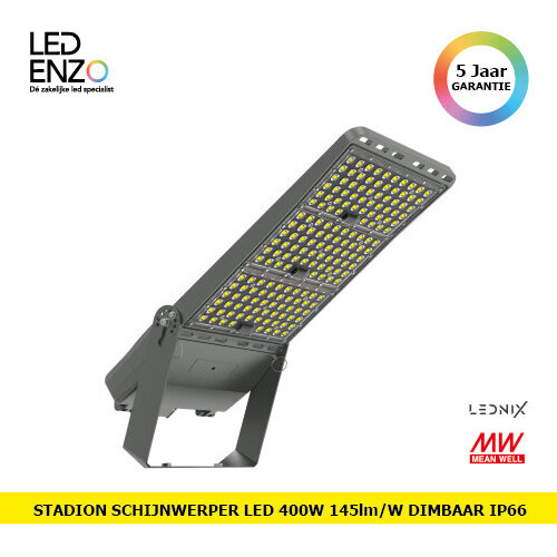 LED Schijnwerper 400W 145lm/w IP66 Premium Mean Well HLG Dimbaar LEDNIX 