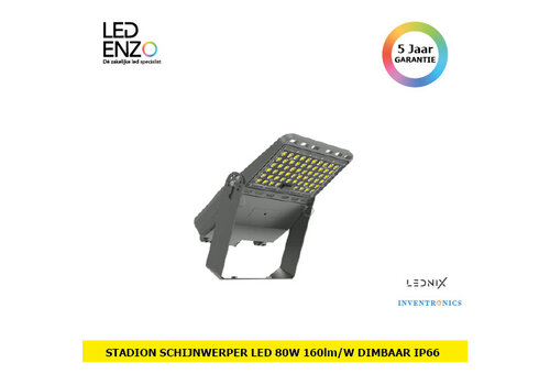 Schijnwerper LED 80W Premium 160lm/W INVENTRONICS Dimbaar LEDNIX 
