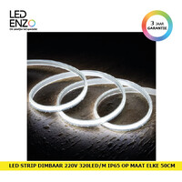 thumb-LED Strip Dimbaar COB 220V AC 320 LED/m Koel Wit IP65 Op Maat Elke 50 cm Breedte 14mm-1