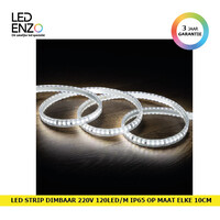 thumb-LED Strip Zelfregulerend Dimbaar 220V AC 120 LED/m Koel wit IP65 in te korten om de 10 cm Breedte 14mm - Copy-1