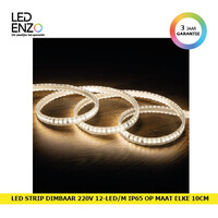 thumb-LED Strip Zelfregulerend Dimbaar 220V AC 120 LED/m Helder wit IP65 in te korten om de 10 cm Breedte 14mm-1