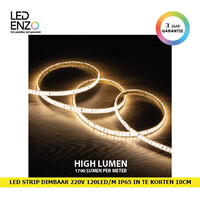thumb-LED Strip Dimbaar Zelfregulerend 220V AC 120 LED/m Helder wit IP65 High Lumen in te korten om de 10 cm Breedte 12mm-1