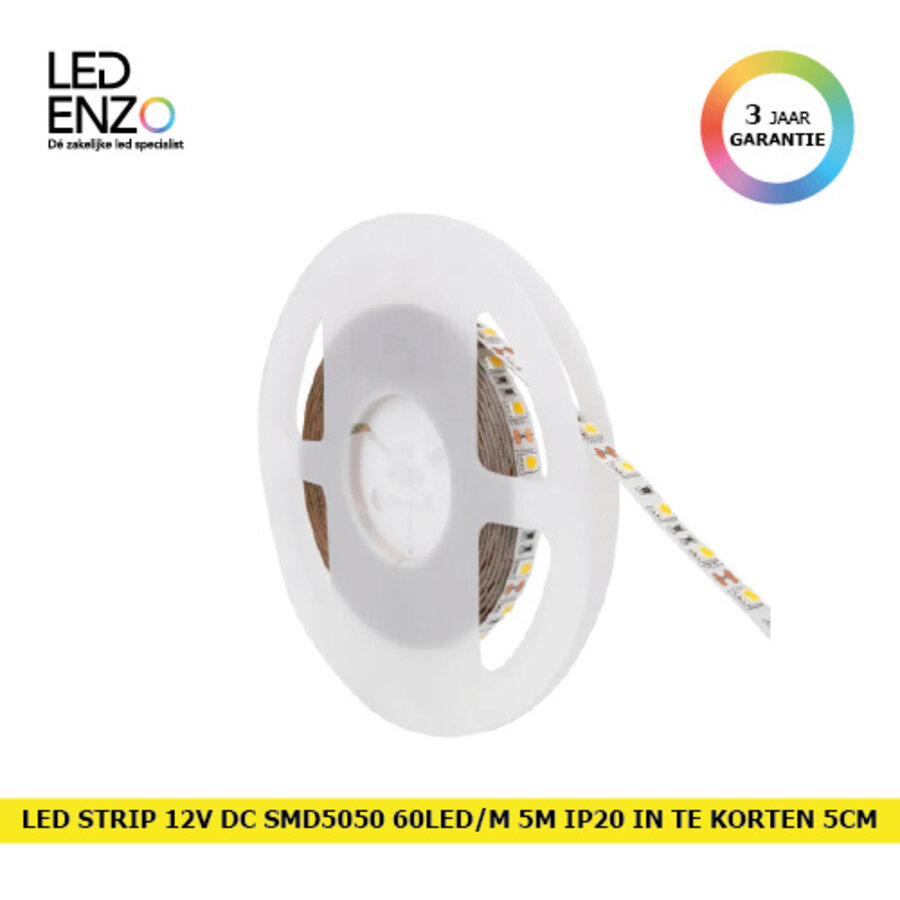 LED Strip 5m 12V DC SMD 5050 60LED/m IP20-1