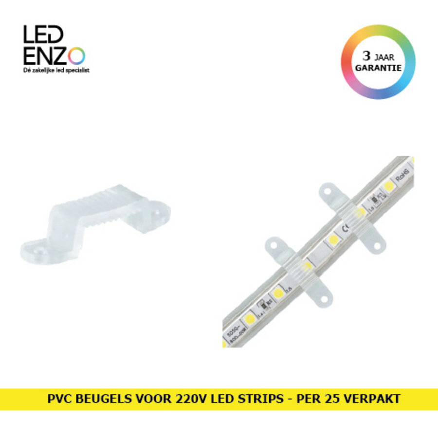 Beugels voor 220V LED strips, 25stuks-1