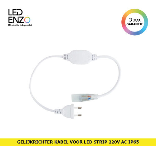 Gelijkrichter kabel voor LED strip 220V AC IP65 