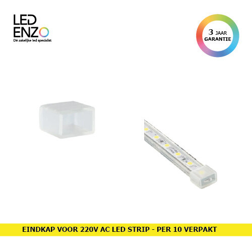 Eindkapje voor 220V AC LED strip - per 10 stuks 