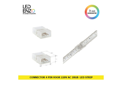 4 pin connector voor 220V AC SMD5050 RGB LED strip 