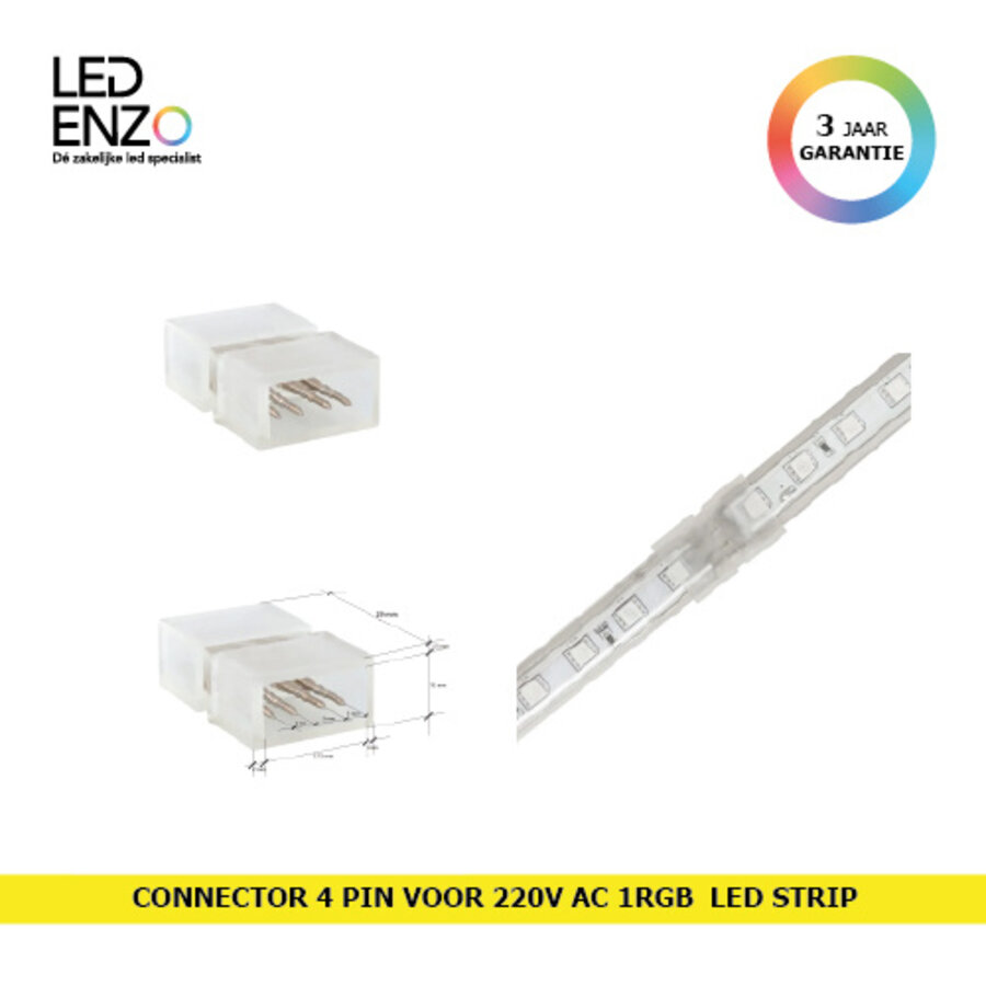 4 pin connector voor 220V AC SMD5050 RGB LED strip-1