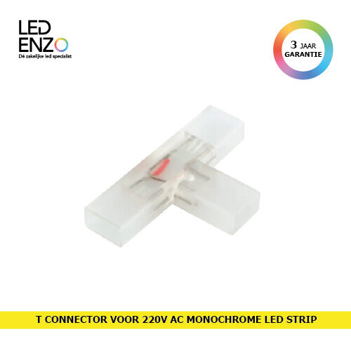 T connector voor monochroom SMD5050 220V AC LED strips 