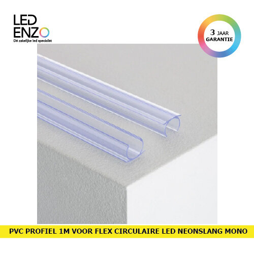 PVC profiel voor flexibele circulaire LED neonslang monocolor 1 Meter 