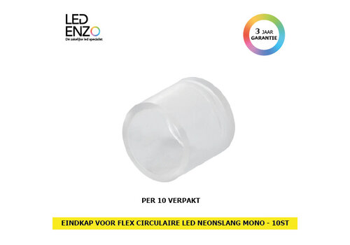 Eindkap voor de flexibele circulaire LED neonslang monocolor - per 10 verpakt 