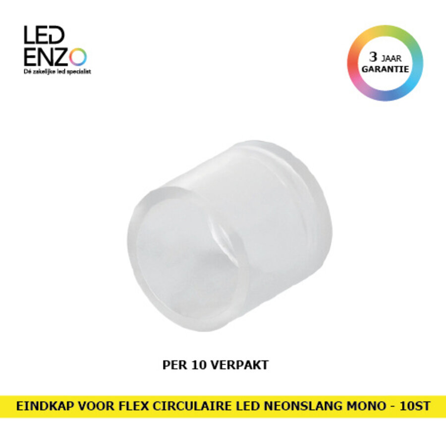 Eindkap voor de flexibele circulaire LED neonslang monocolor - per 10 verpakt-1