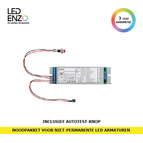 Noodpakket voor niet permanente LED armaturen met Autotest knop 