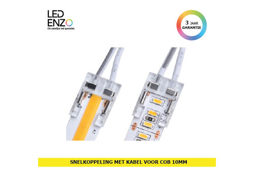 Snelkoppeling met kabel voor LED Strip COB 10 mm IP20 