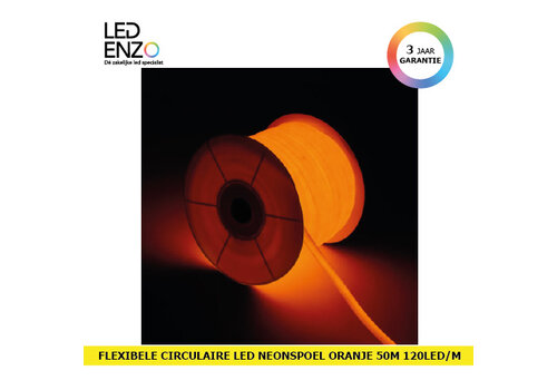 LED Neon Circulair Flexibel, 120LED/m Oranje, rol 50m 