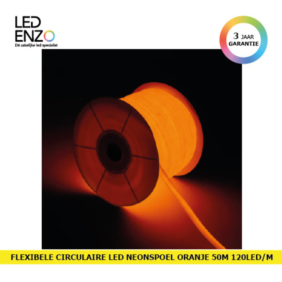 LED Neon circulair Flexibel, 120LED/m Oranje, rol 50mC-1