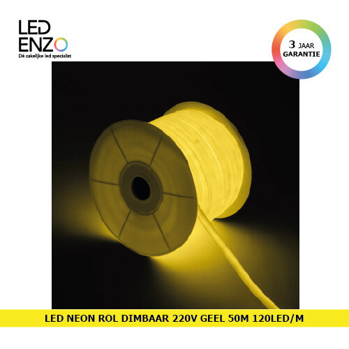 LED Neon Circulair Flexibel,120LED/m Geel, rol 50m 