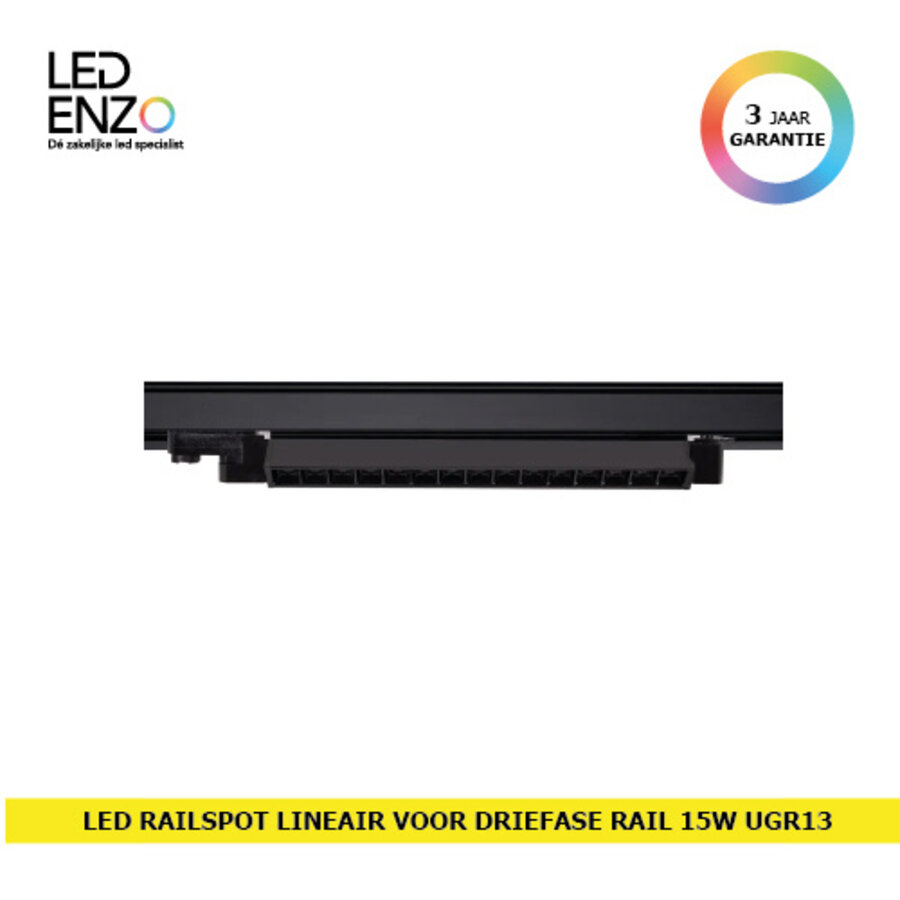 Rail Spot LED Driefase Lineair 15W Wit UGR13-5