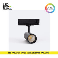 thumb-Rail Spot LED Driefase Carlo 20W Zwart-1