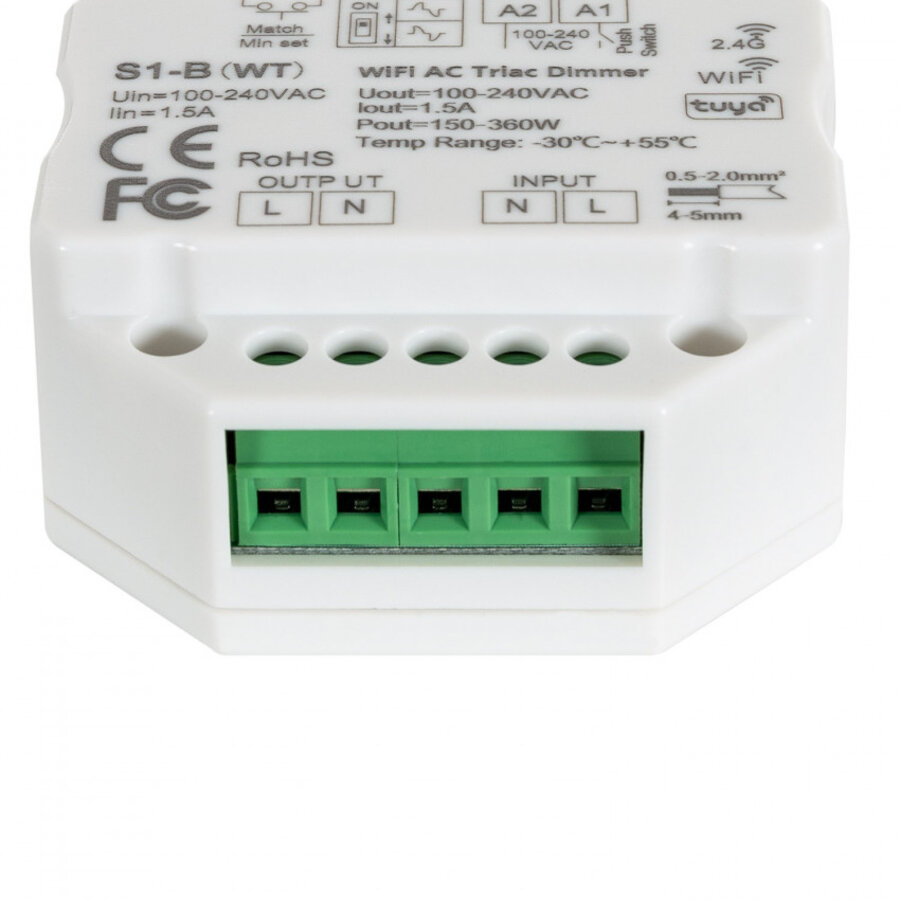 TE7639 - WiFi RF Dimmer LED Fondo scatola 4-200W 230V