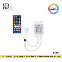 LED Strip Controller + IR dimmer afstandsbediening met 40 knoppen RGBW 12-24V