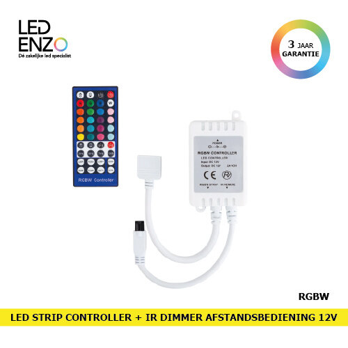 LED Strip Controller + IR dimmer afstandsbediening met 40 knoppen RGBW 12-24V 