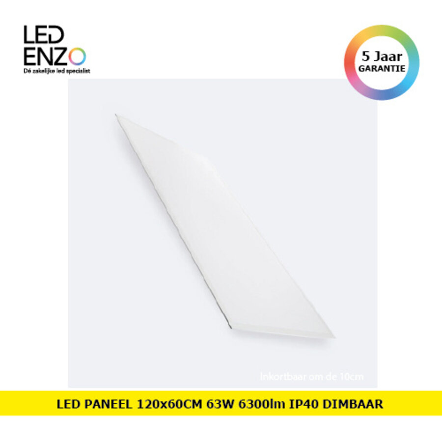 LED Paneel 120x60CM 63W 6300LM IP40 Dimbaar-1
