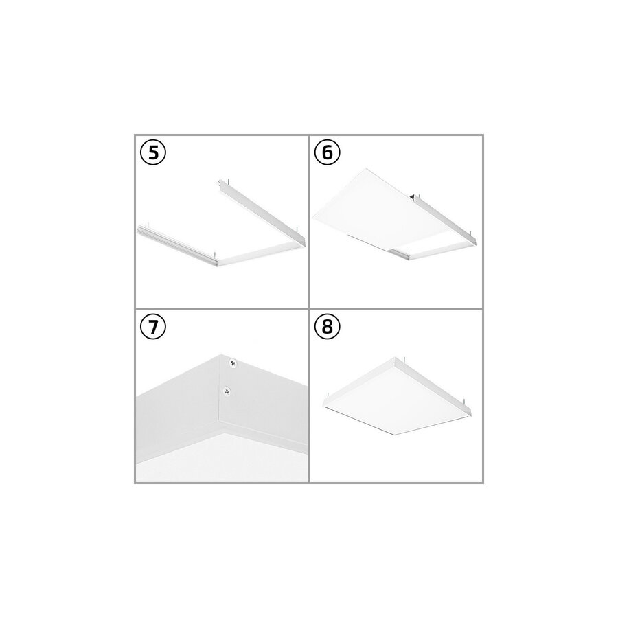 LED Paneel 120x60 cm 60W 6000lm High Power BOKE + Opbouwkit-6