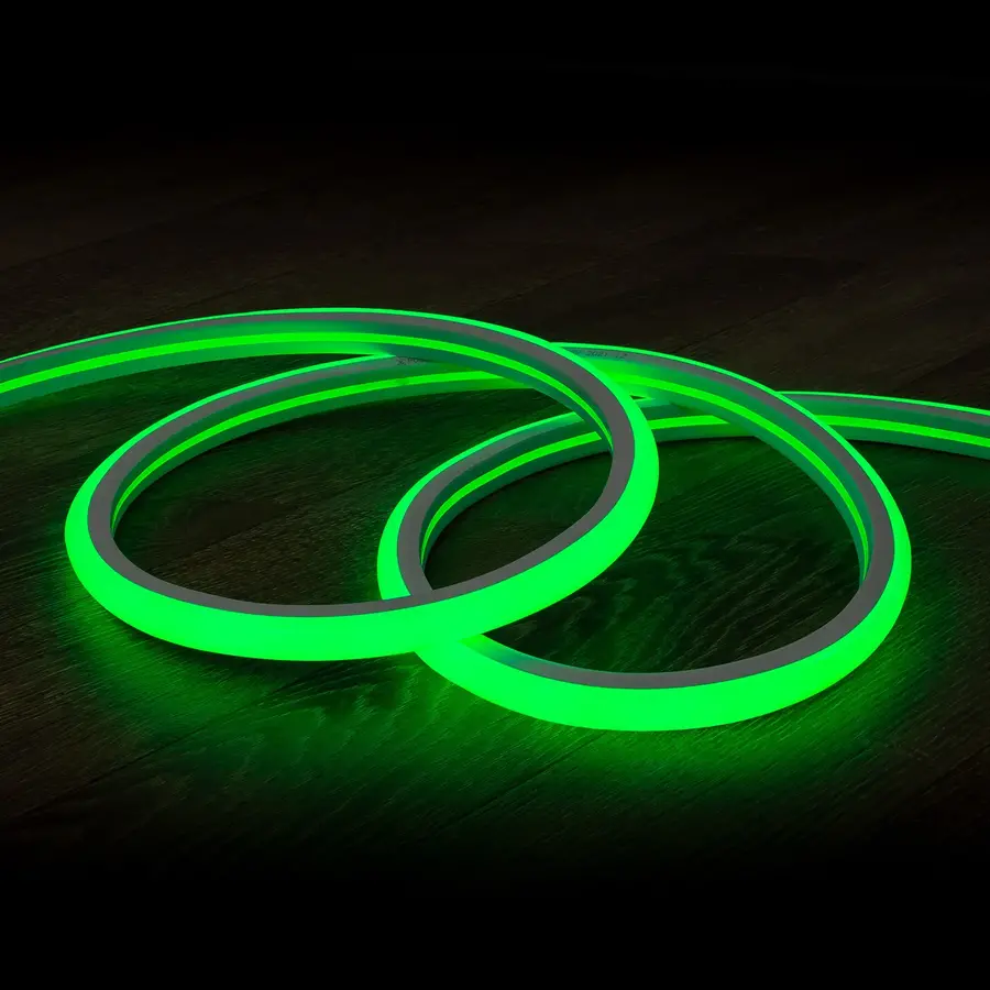 LED Neon Strip 7,5 W/m Dimbaar 220V AC 100 LED/m Halfrond 180º Groen IP67 te knippen om de 100 cm-2