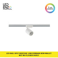 thumb-Rail Spot LED Driefase 10W Dimbaar New Mallet Wit No Flicker UGR15-1