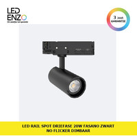 thumb-Rail Spot LED Driefase Fasano Zwart 20W No Flicker Dimbaar-1