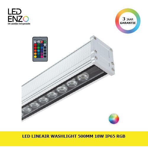 LED Lineair Washlight 500mm 18W IP65 RGB 