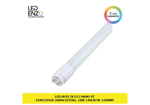 LED Buis T8 G13 120 cm Nano PC Eenzijdige Aansluiting 18W 140 lm/W 