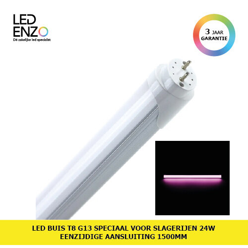 LED Buis T8 G13 150 cm Speciaal voor Slagerijen Eenzijdige aansluiting 24W 