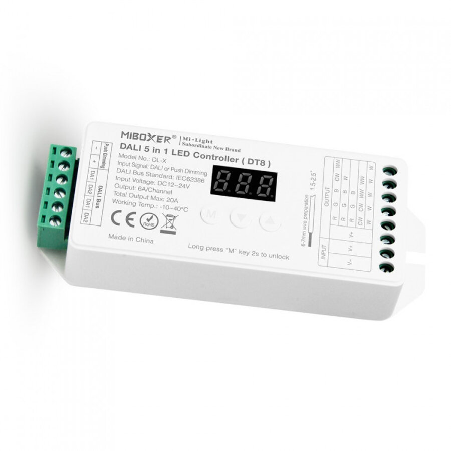 LED Controller Dimmer DL-X DALI 5 in 1 DT8 voor ledstrip Monocolor/ CCT/RGB/RGBW/RGBWW 12/24V DC MiBoxer-2